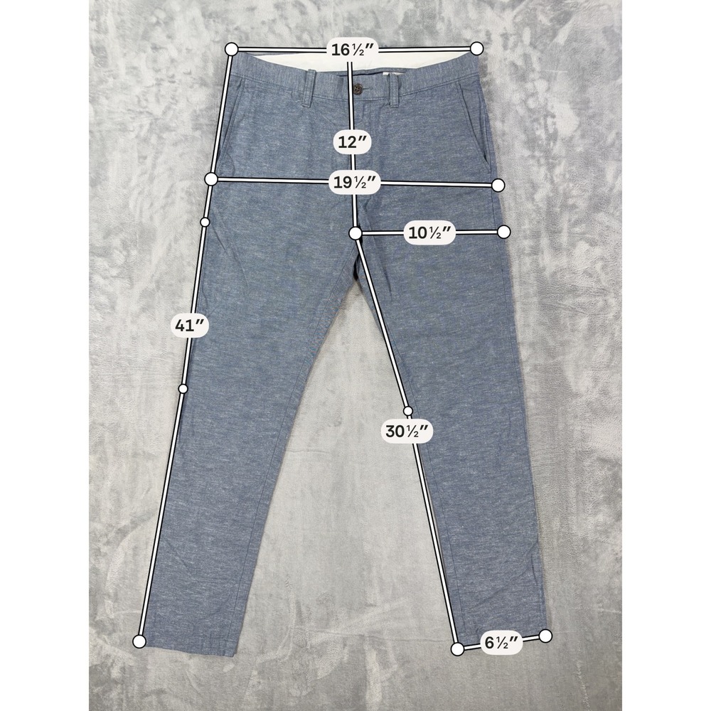 J.Crew 484 Slim Fit Chino Pants Men's Size 31x32 Blue Cotton Linen - Picture 8 of 9